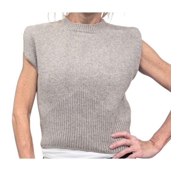 ZARA Tops - ZARA Knit Sleeveless Sweater Vest Gray Women’s Size Large